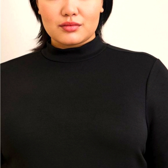 ❤️NWOT TORRID DRESS - STUDIO CUPRO MOCK NECK MINI - BLACK - WRINKLE RESISTANT - Picture 3 of 9